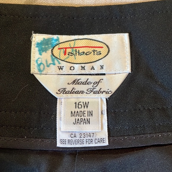 Vtg TALBOTS Size 16W Italian Wool Quality Stretch Dress Career Black Lined NWOT - Picture 8 of 14